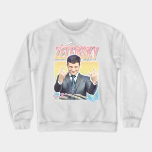 Zelensky Ukraine / Retro Aesthetic Fan Artwork Design Crewneck Sweatshirt